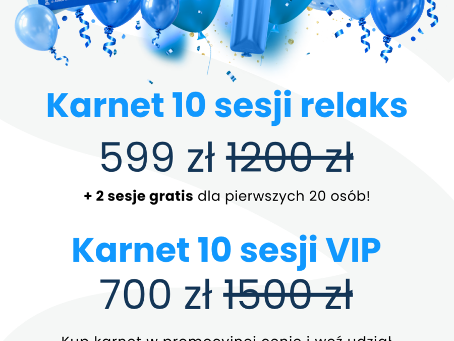 Karnet 10 sesji relaks + GRATIS!